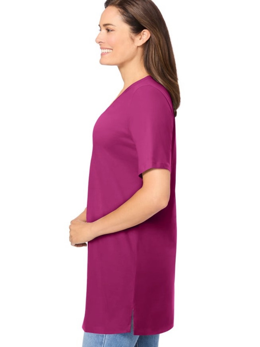 Woman Within Short Sleeve Red Raspberry Top 18/20 - Picture 10 of 10
